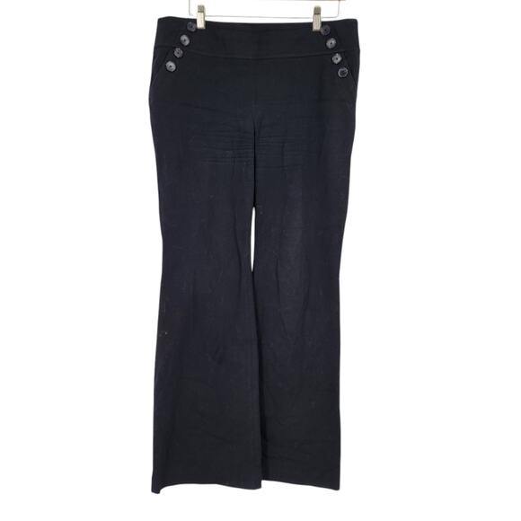 SALE Loft Kate Pant Sailor Flare High Waist Wide-Leg Trousers Black Woman's 12 - Picture 1 of 5